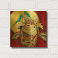 'Giraffe And Birds' By St. Hilaire Elizabeth Gold Metal Wall Art