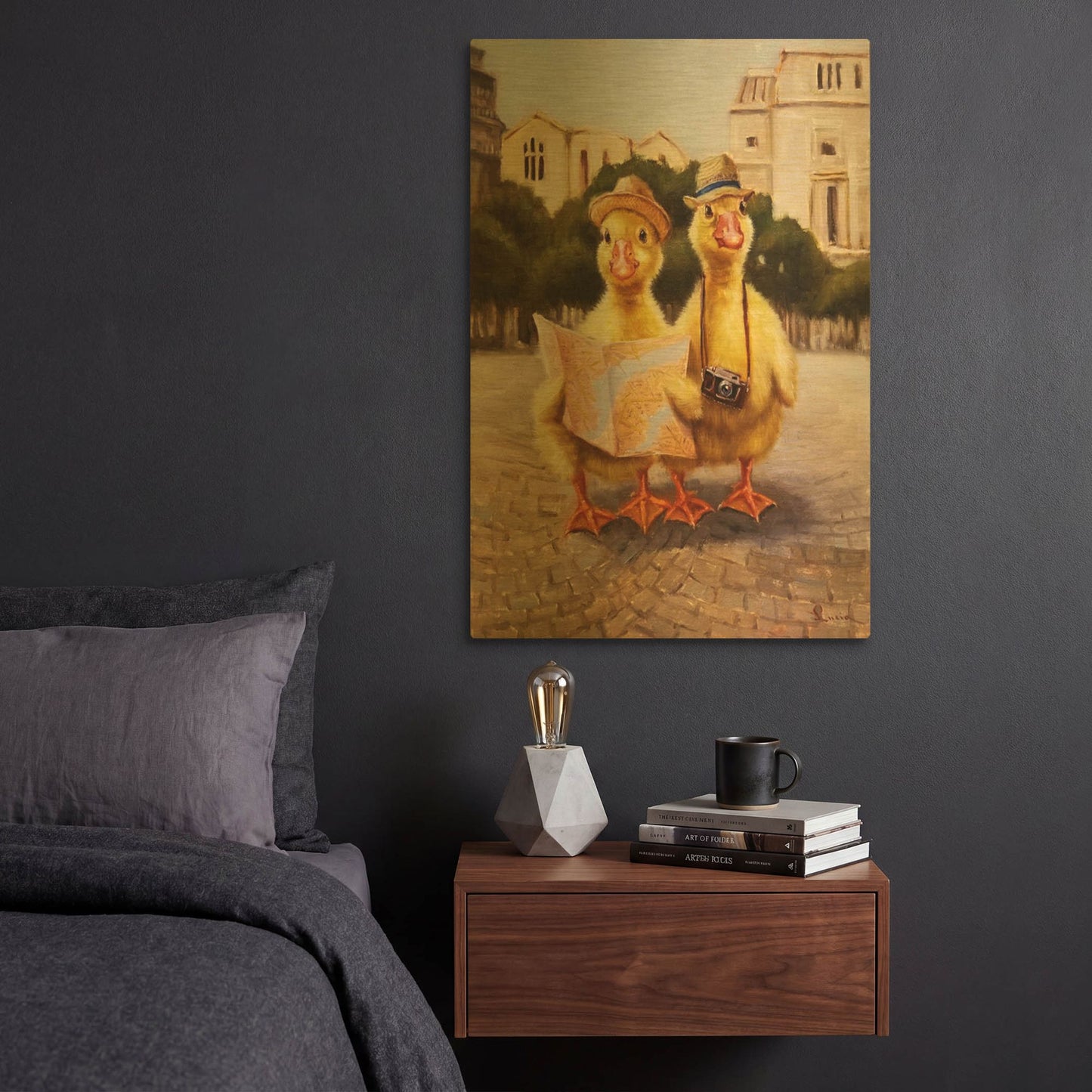 'Tourists' By Lucia Heffernan Gold Metal Wall Art