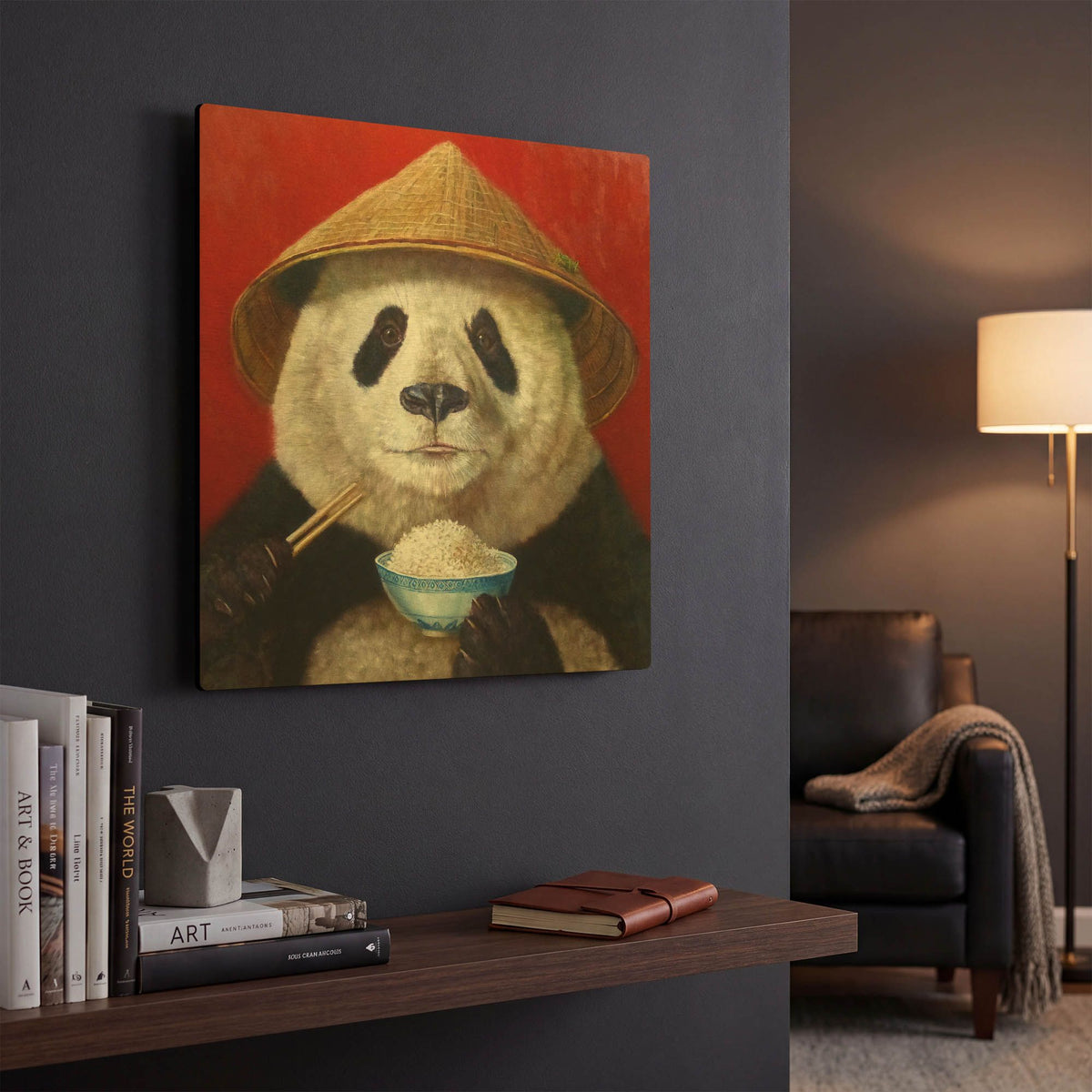 'Panda' By Lucia Heffernan Gold Metal Wall Art
