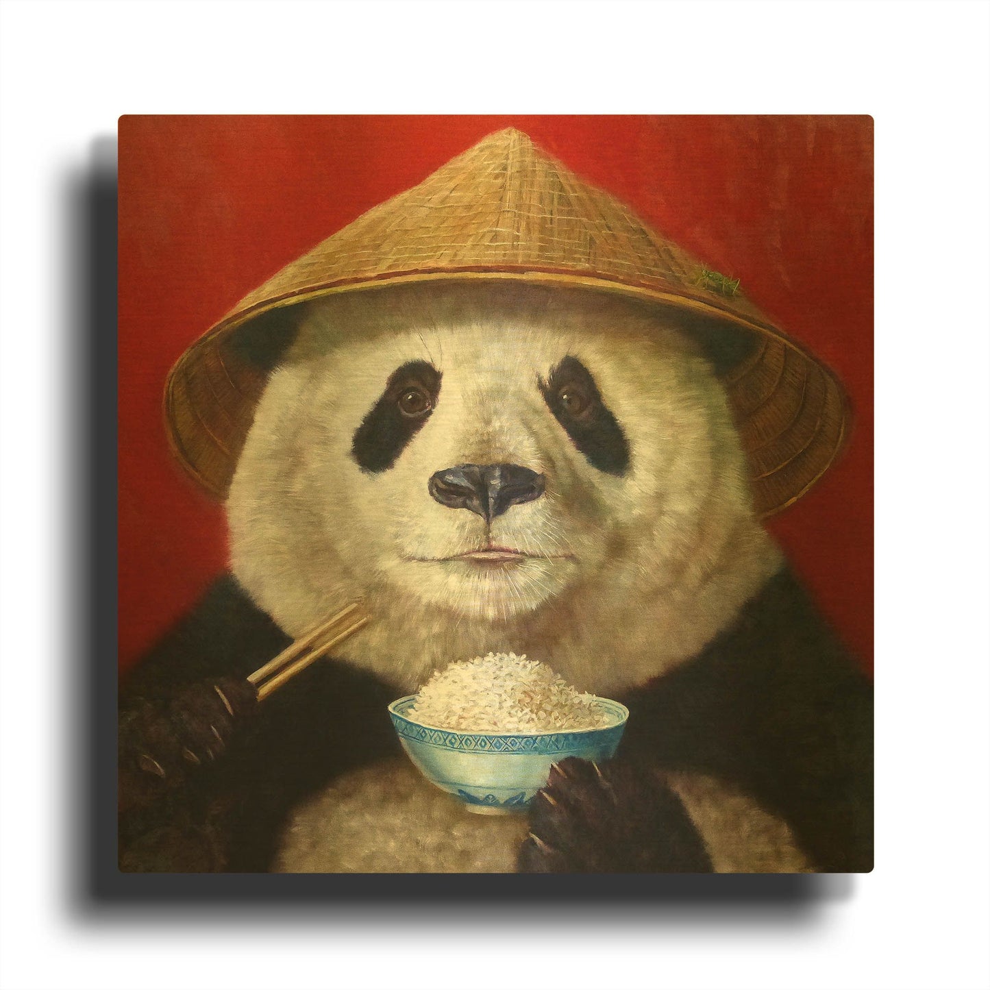'Panda' By Lucia Heffernan Gold Metal Wall Art