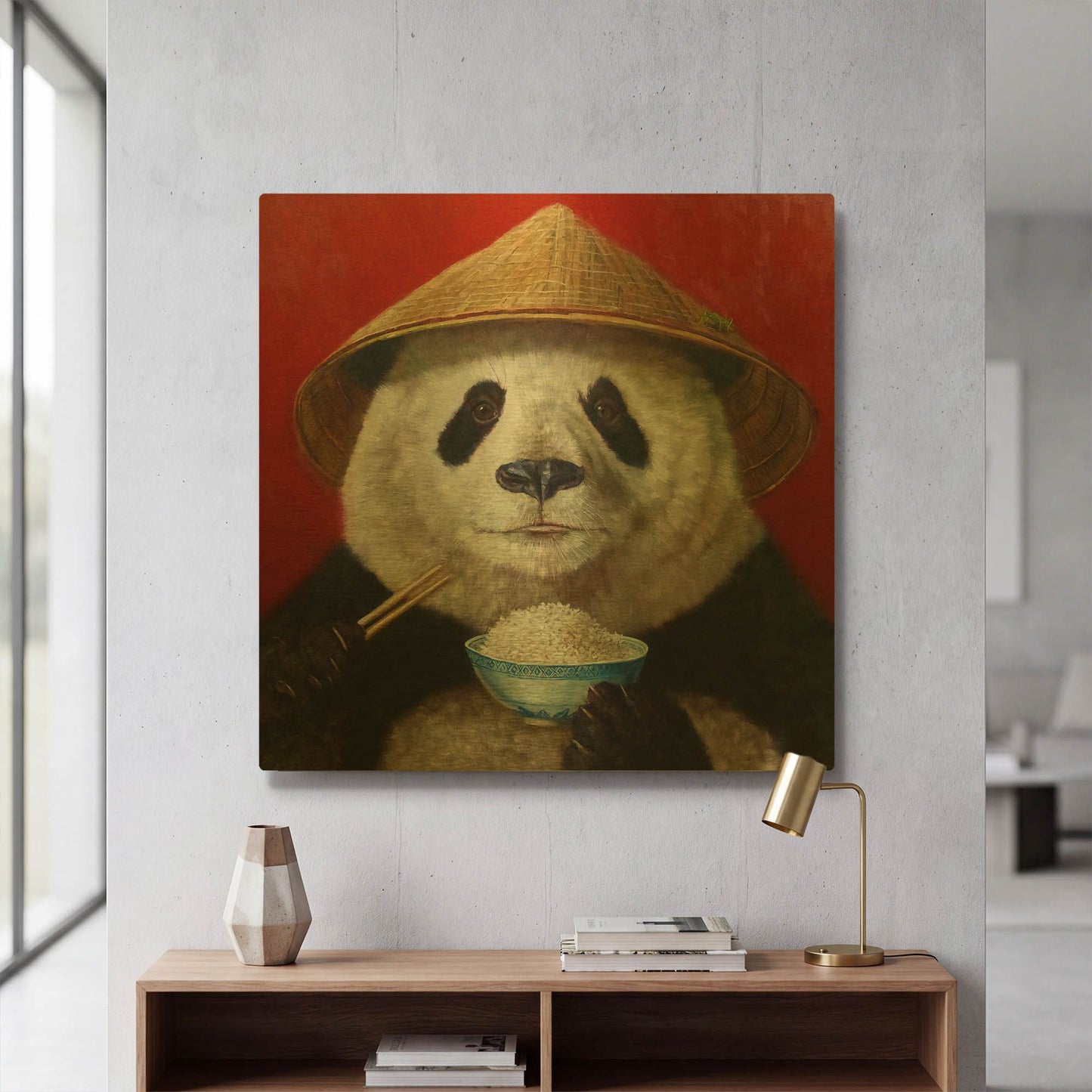 'Panda' By Lucia Heffernan Gold Metal Wall Art