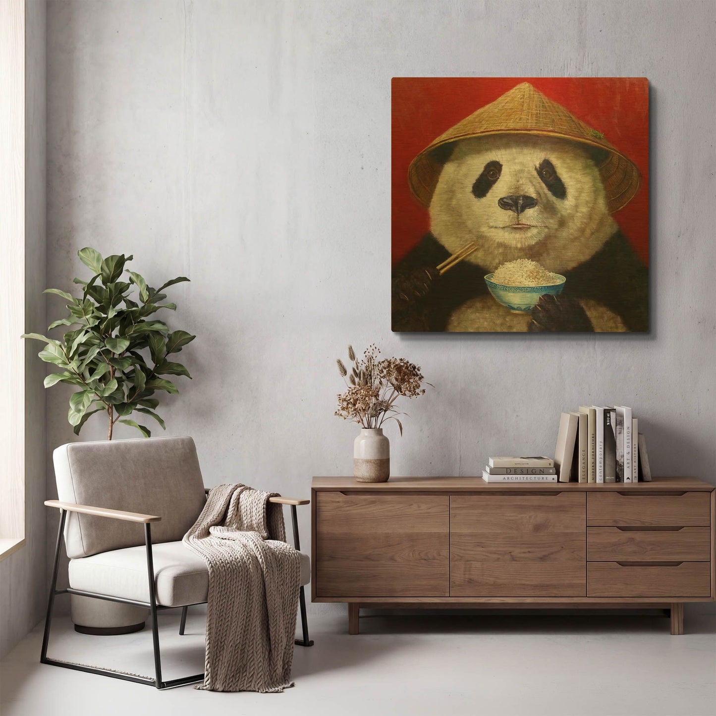 'Panda' By Lucia Heffernan Gold Metal Wall Art