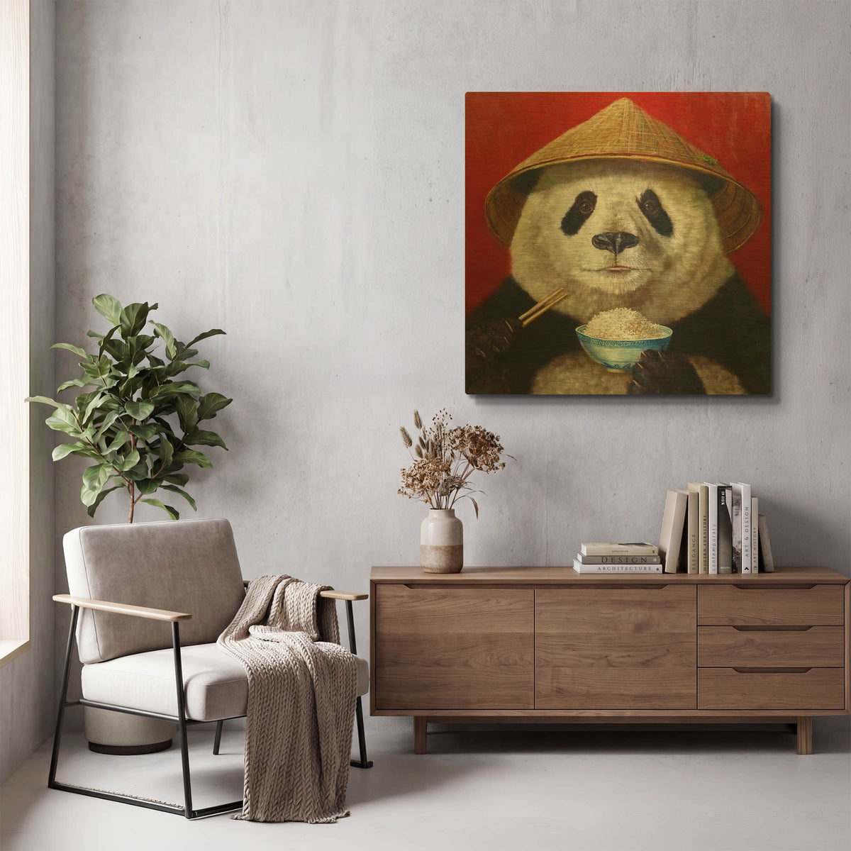 'Panda' By Lucia Heffernan Gold Metal Wall Art