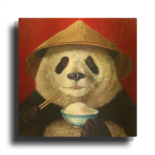 'Panda' By Lucia Heffernan Gold Metal Wall Art