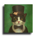 'Tuxedo Cat' By Lucia Heffernan Gold Metal Wall Art