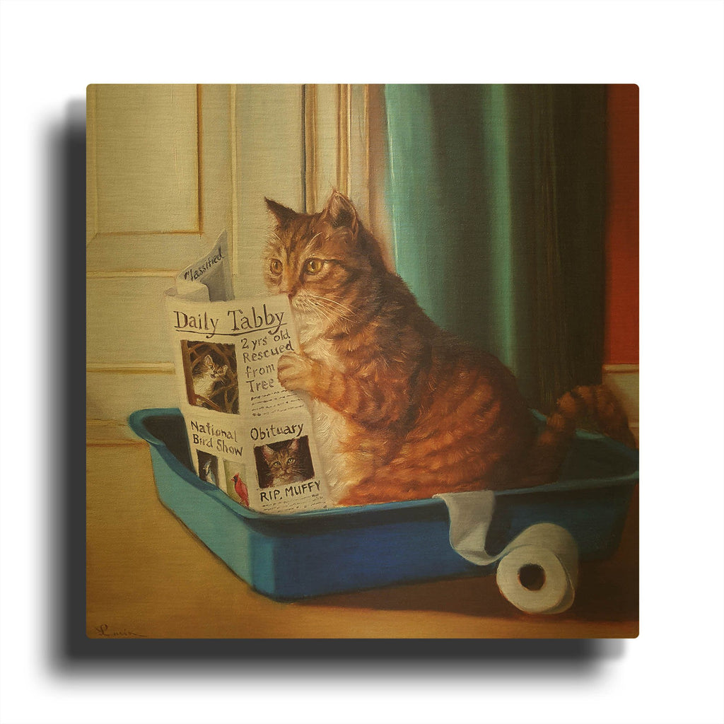'Kitty Throne' By Lucia Heffernan Gold Metal Wall Art