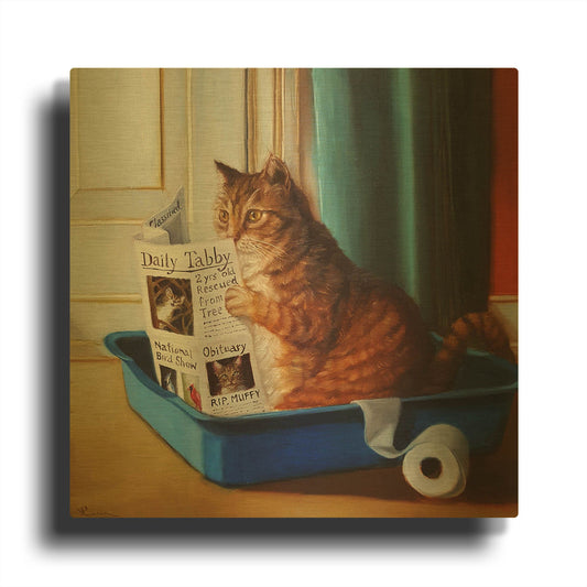 'Kitty Throne' By Lucia Heffernan Gold Metal Wall Art