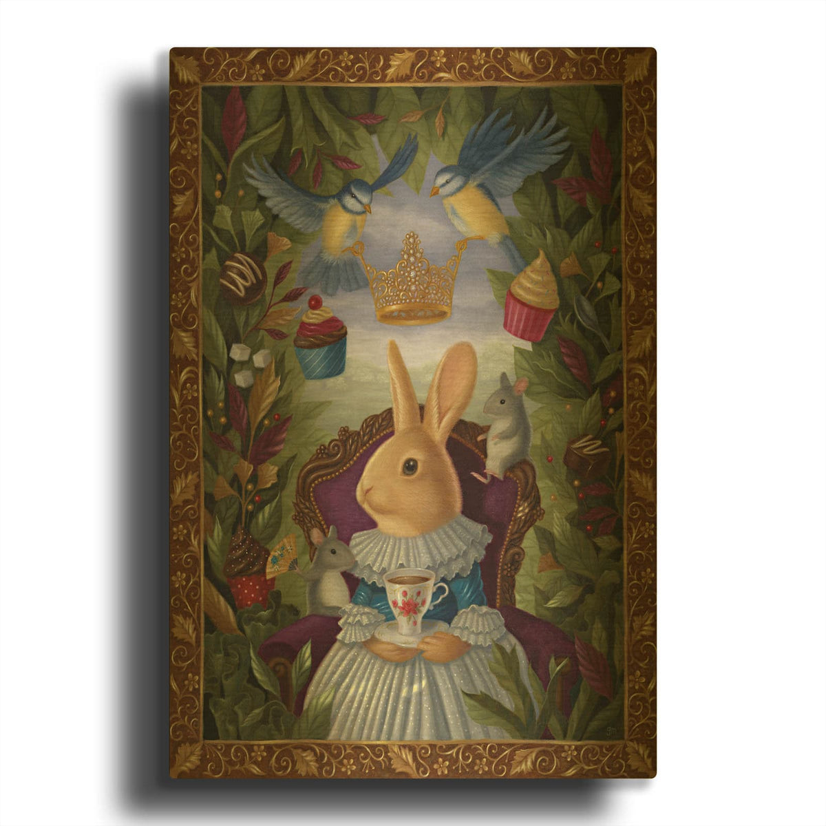 'The Highest Tea' By Gina Matarazzo Gold Metal Wall Art