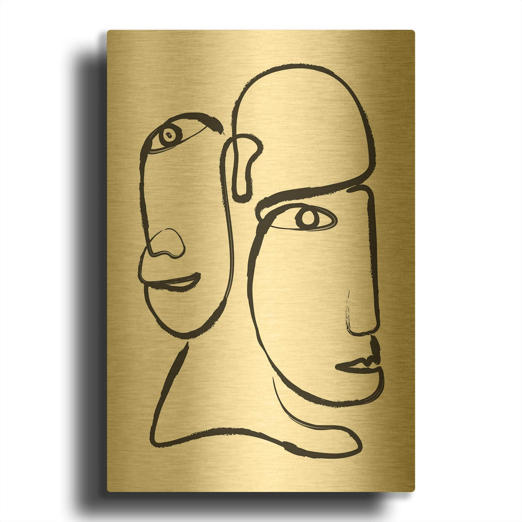 'Double Silhouette' By Incado Gold Metal Wall Art