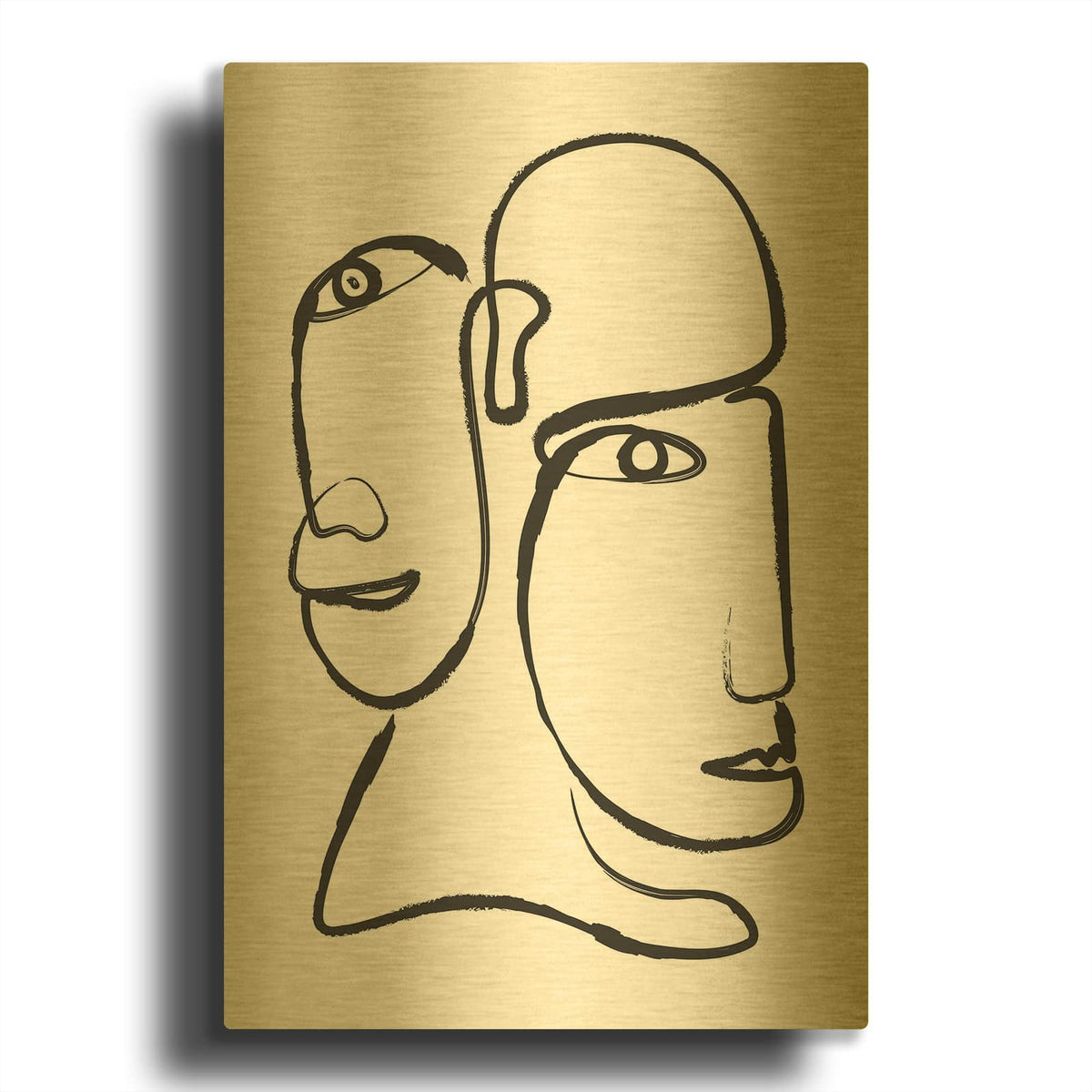 'Double Silhouette' By Incado Gold Metal Wall Art