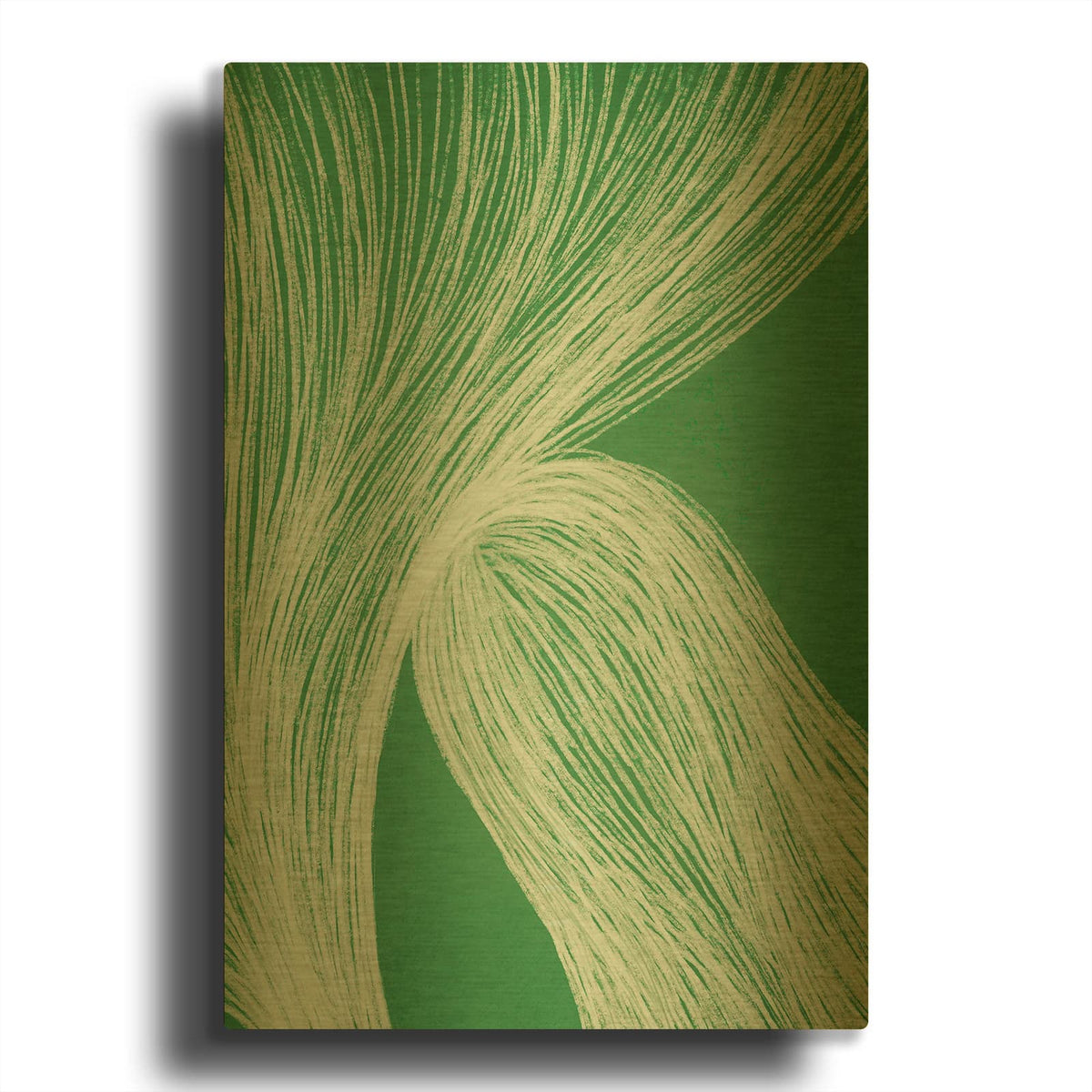 'Emerald Motion 1' By Incado Gold Metal Wall Art