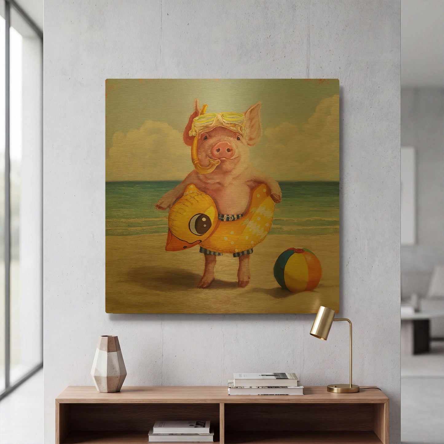'Baked Ham' By Lucia Heffernan Gold Metal Wall Art