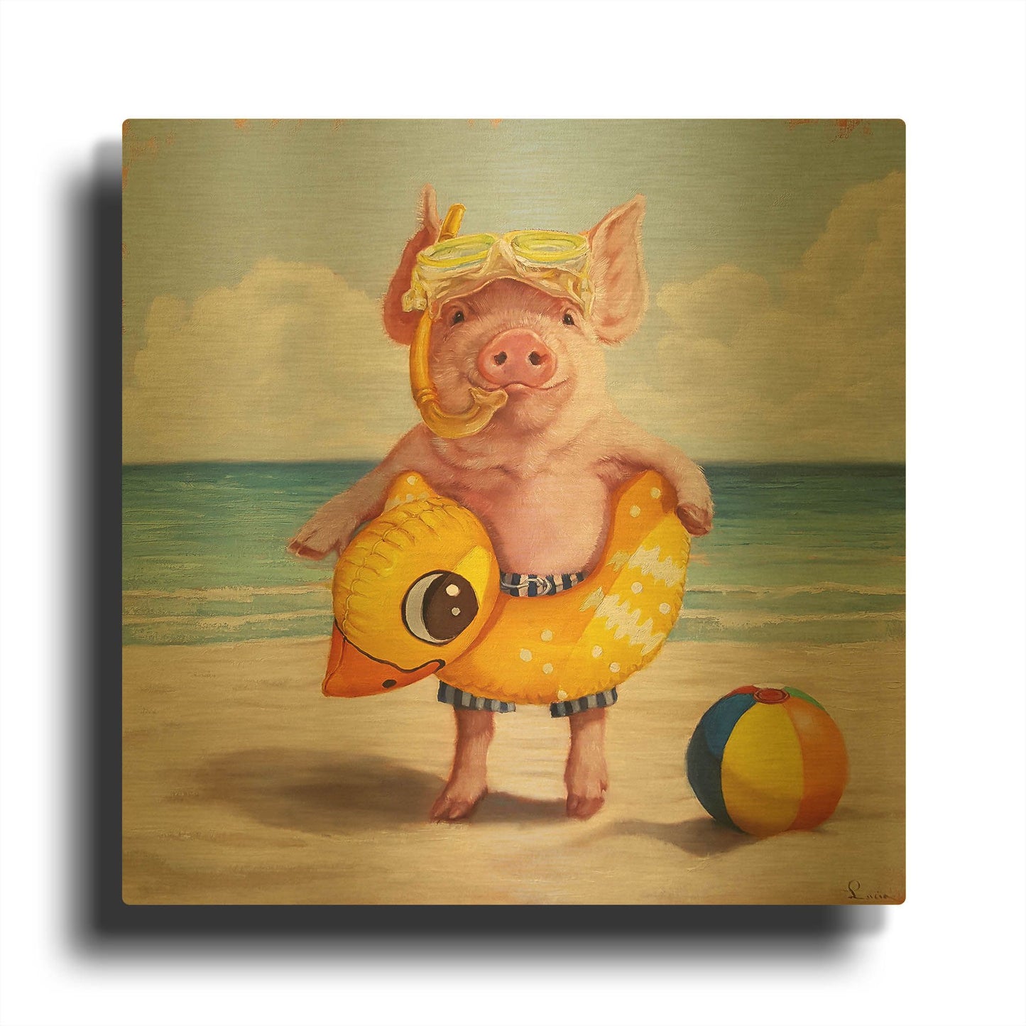 'Baked Ham' By Lucia Heffernan Gold Metal Wall Art
