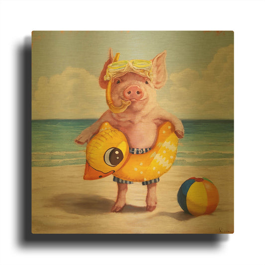 'Baked Ham' By Lucia Heffernan Gold Metal Wall Art