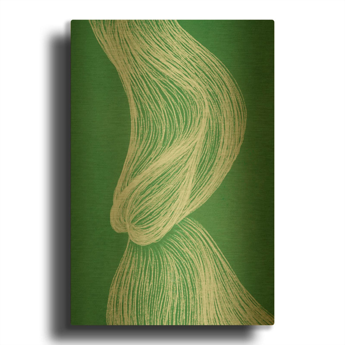 'Emerald Motion 2' By Incado Gold Metal Wall Art