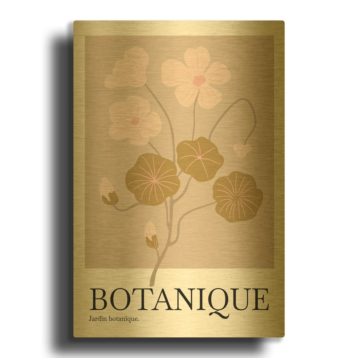 'Jardin Botanique 1' By Incado Gold Metal Wall Art