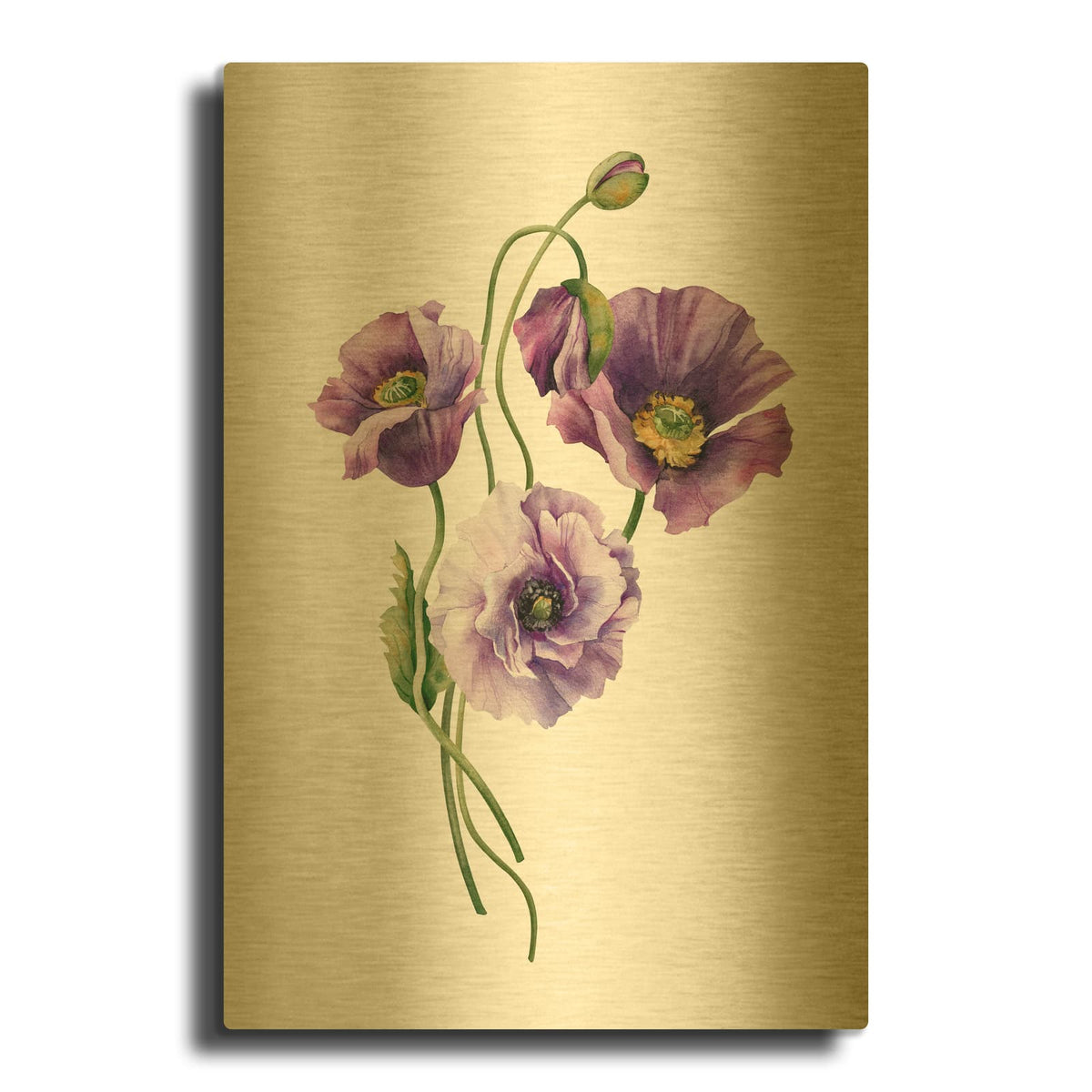 'Lavender Lisianthus' By Incado Gold Metal Wall Art