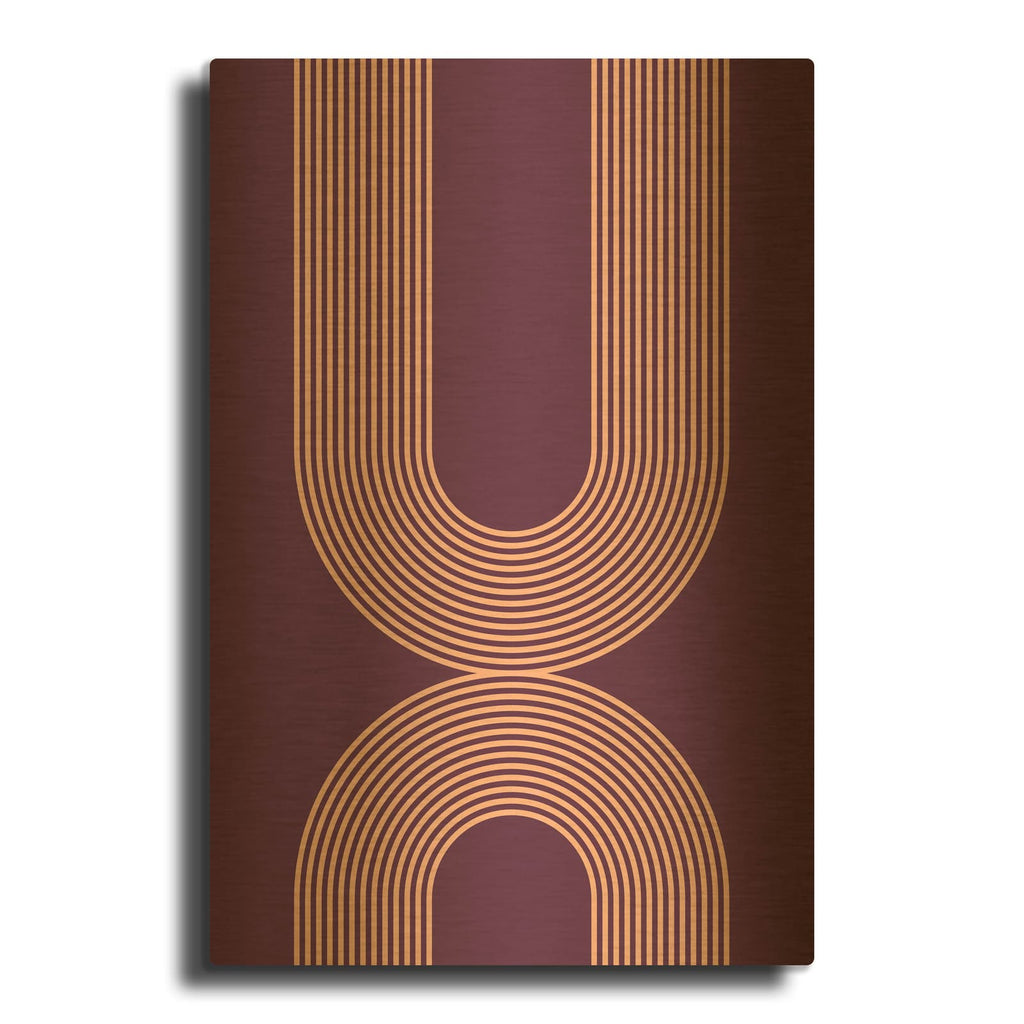'Mid Century In Pink And Purple' By Incado Gold Metal Wall Art