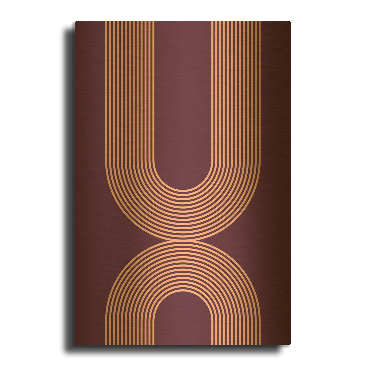 'Mid Century In Pink And Purple' By Incado Gold Metal Wall Art