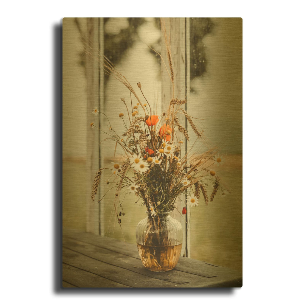 'Rainy Day Bouquet' By Incado Gold Metal Wall Art