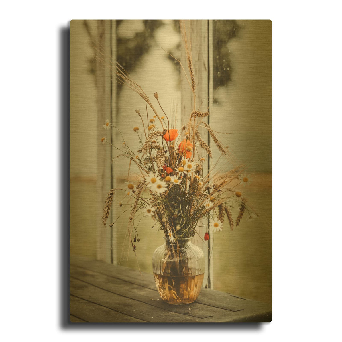 'Rainy Day Bouquet' By Incado Gold Metal Wall Art