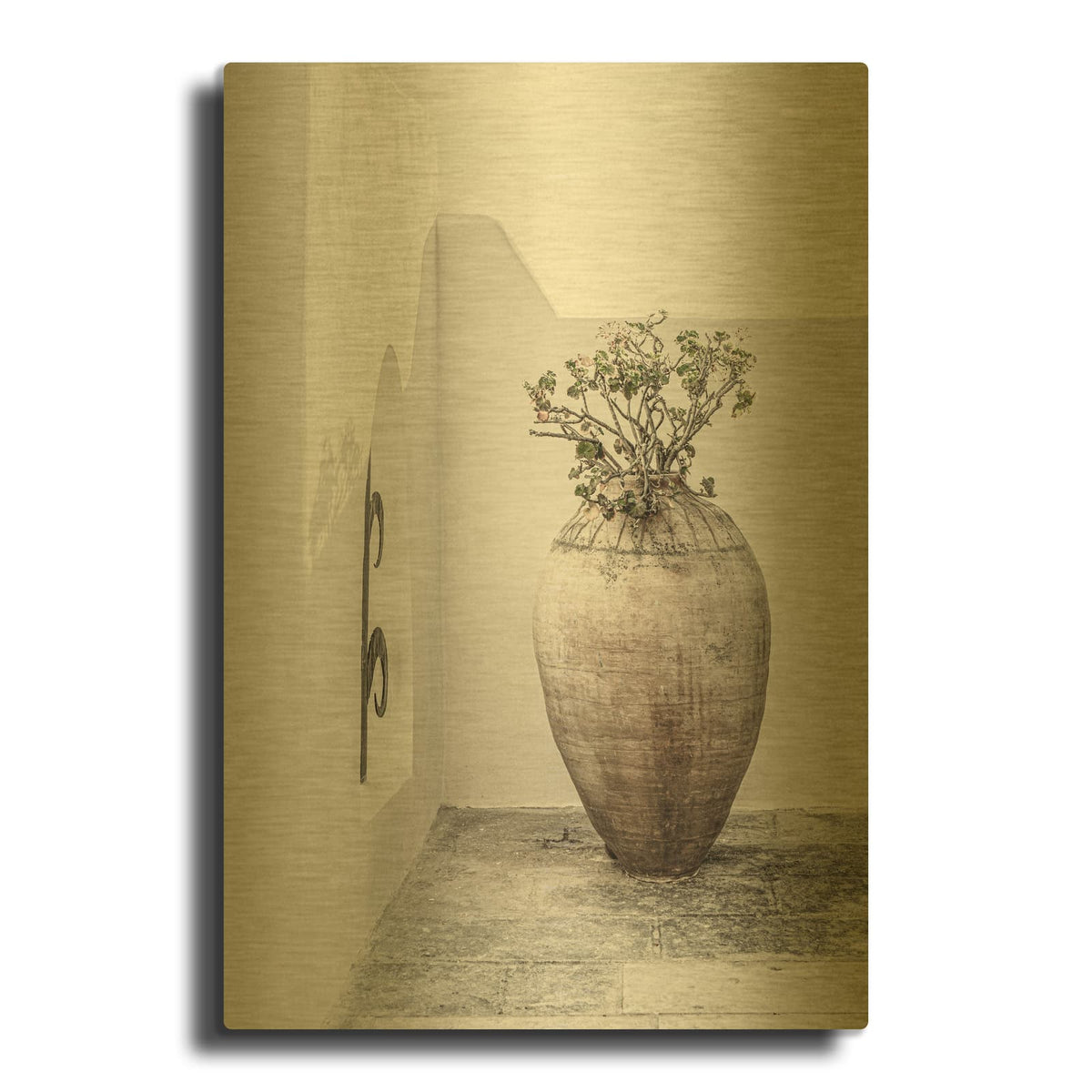 'Rooftop Patio' By Incado Gold Metal Wall Art