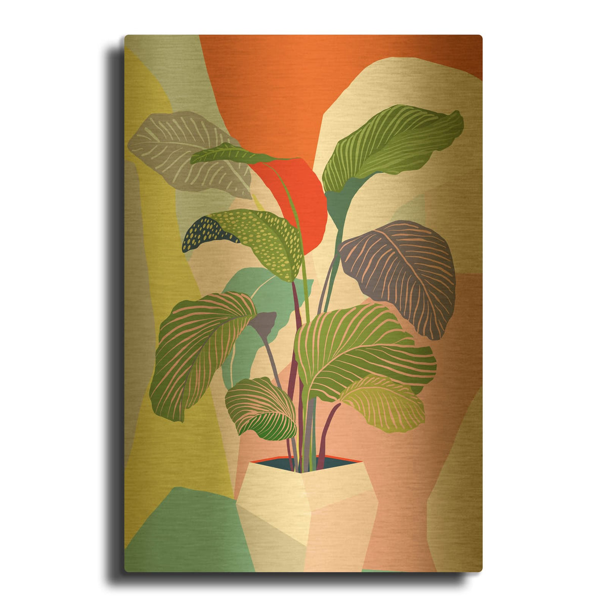 'Exotic Plant' By Ioana Horvat Gold Metal Wall Art