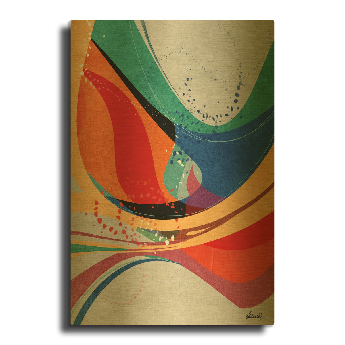 'Heat Wave' By Ishita Banerjee Gold Metal Wall Art