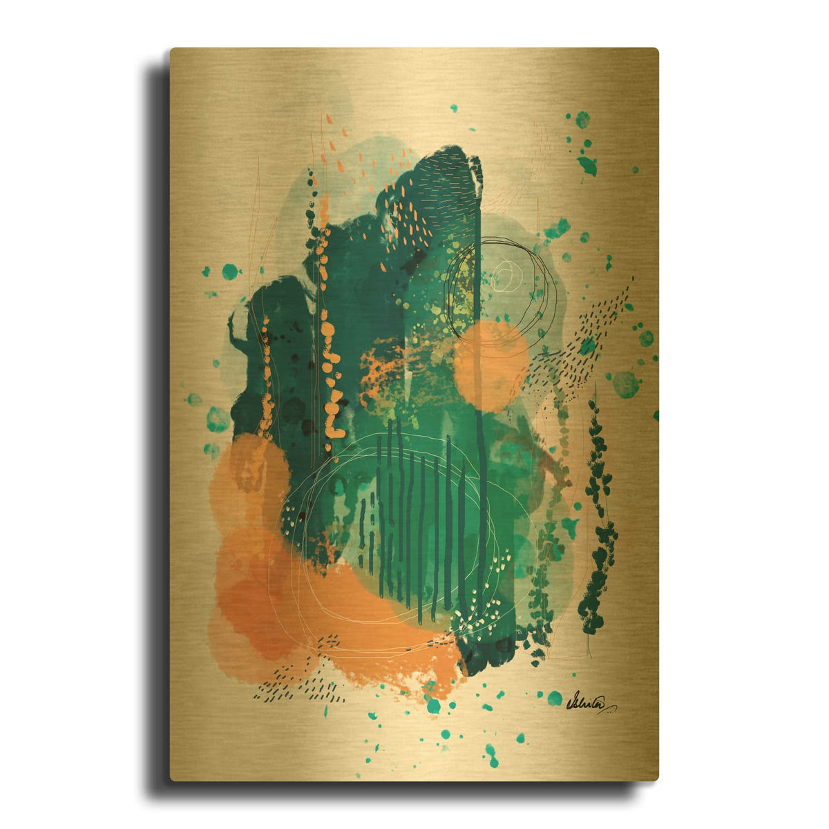 'Wind In The Woods' By Ishita Banerjee Gold Metal Wall Art