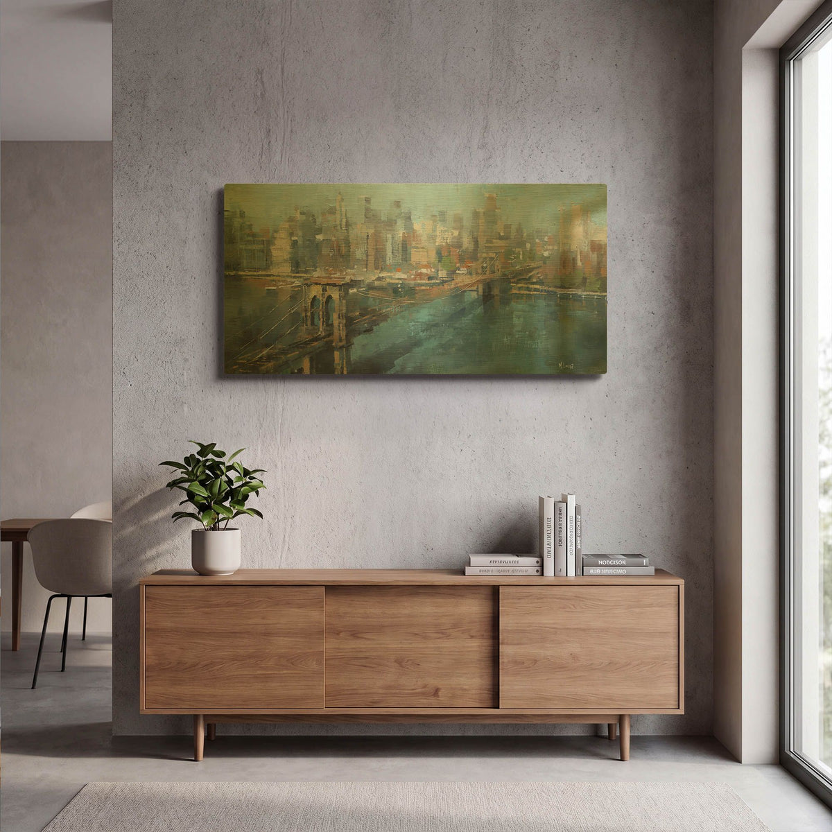 'Brooklyn Bridge' By Mark Lague Gold Metal Wall Art