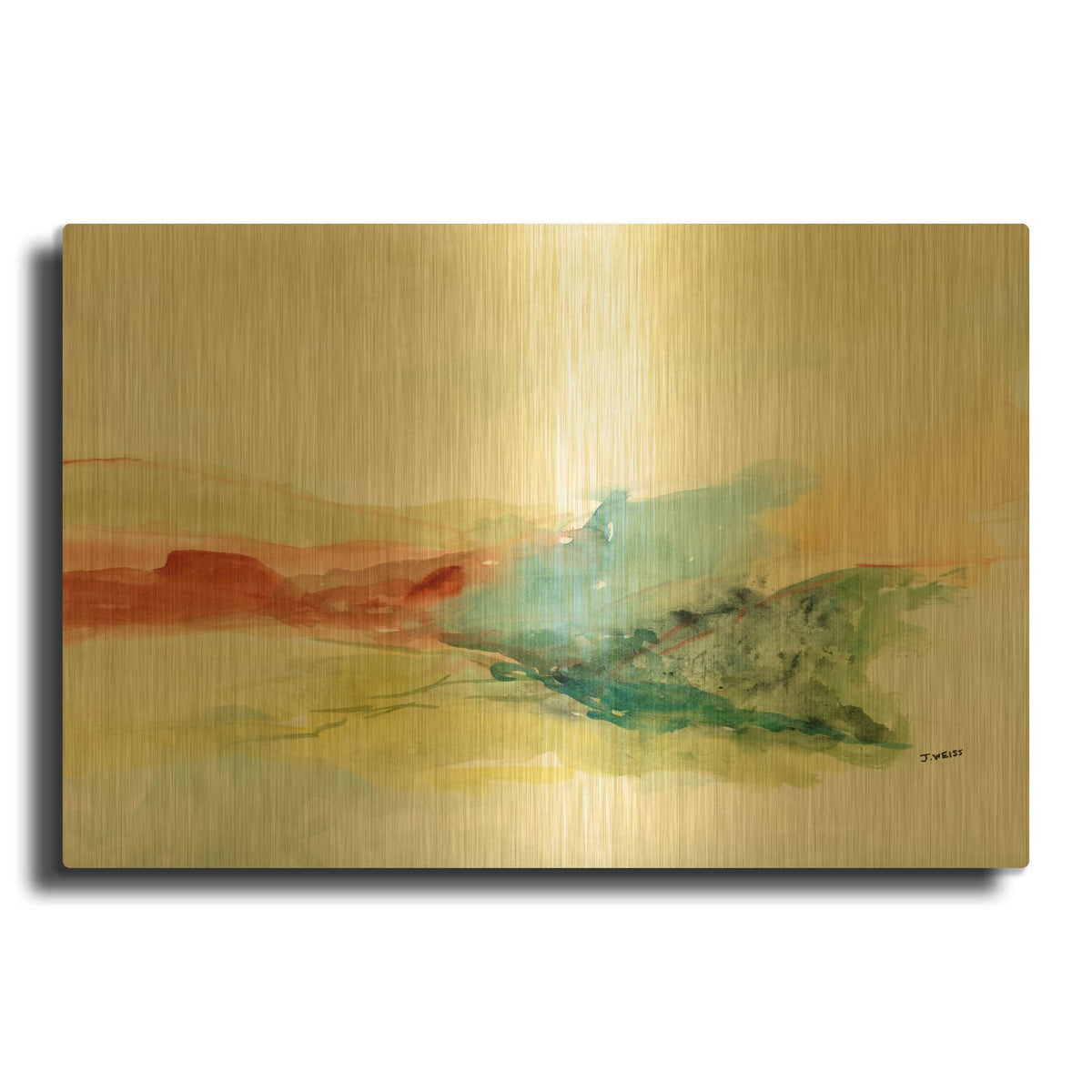 'Land Contours No. 3' By Jan Weiss Gold Metal Wall Art