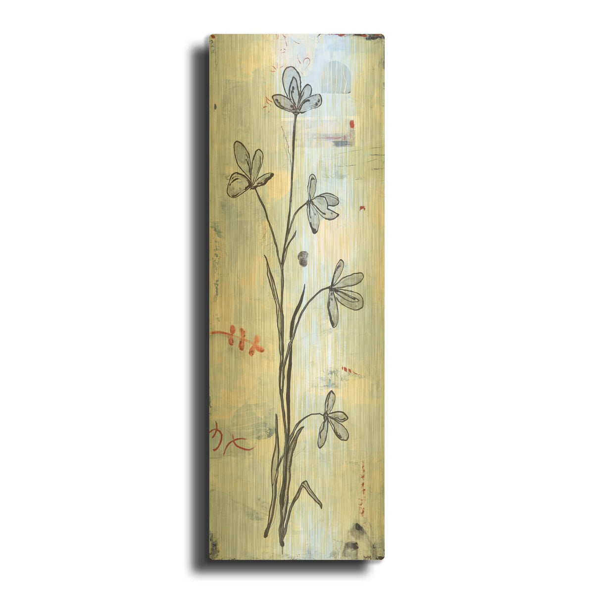'Flowers No. 4' By Jodi Major Gold Metal Wall Art