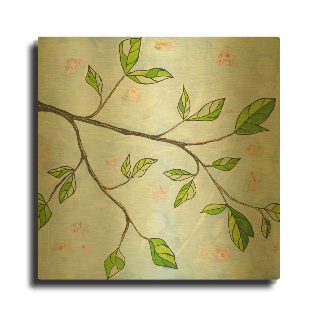 'Friendly Branch' By Jodi Major Gold Metal Wall Art