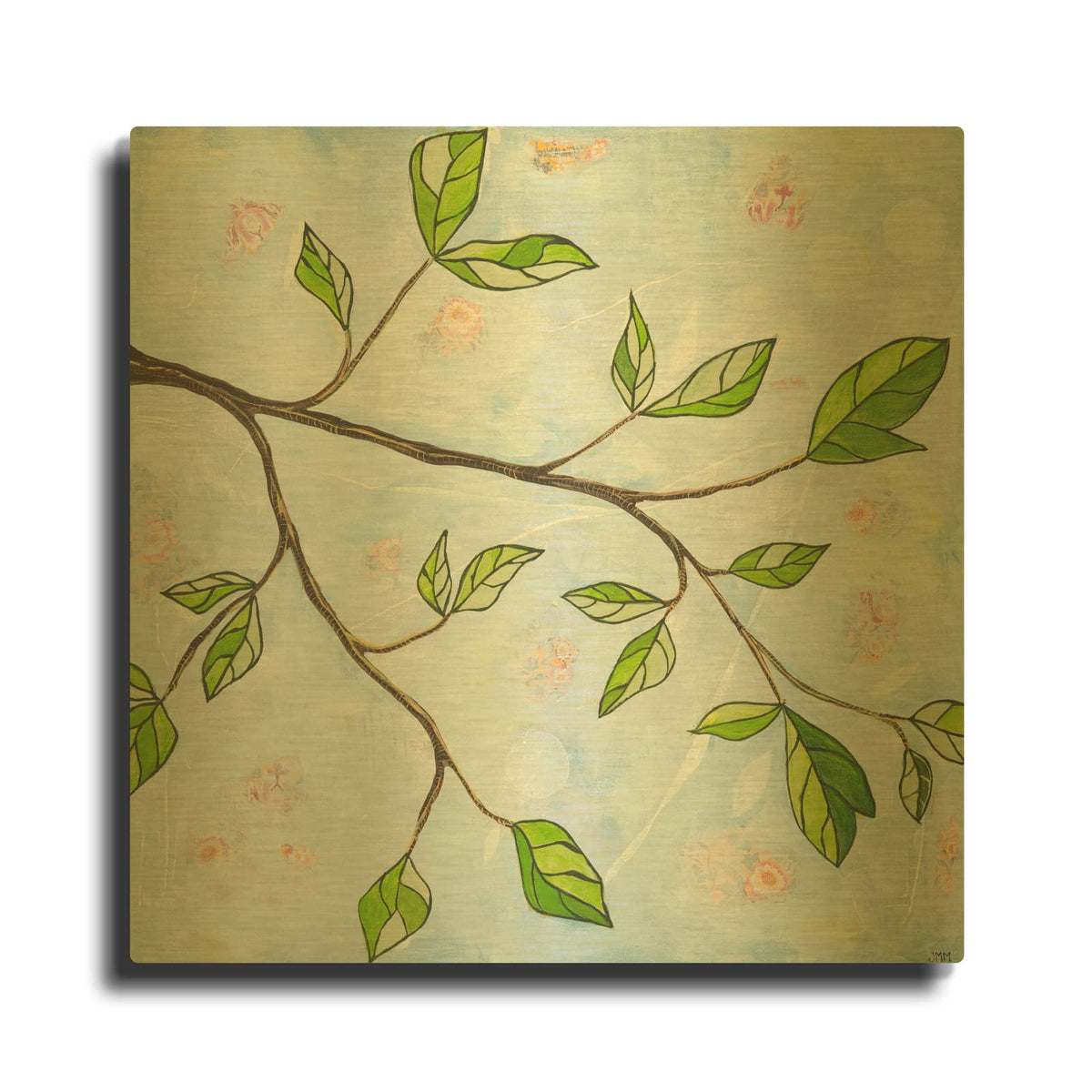 'Friendly Branch' By Jodi Major Gold Metal Wall Art