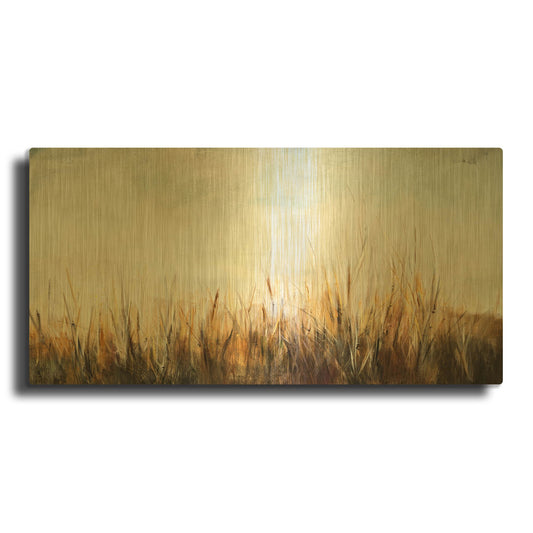 'Grasses In The Breeze' By Karen Hale Gold Metal Wall Art