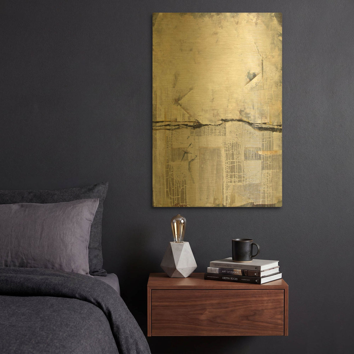 'Neutral Ground' By Karen Hale Gold Metal Wall Art