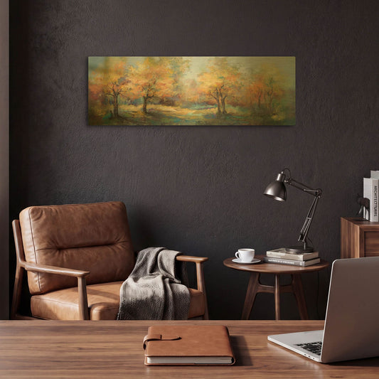 'Up Country In Autumn' By Karen Hale Gold Metal Wall Art