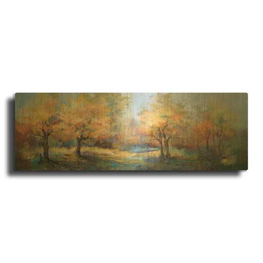 'Up Country In Autumn' By Karen Hale Gold Metal Wall Art