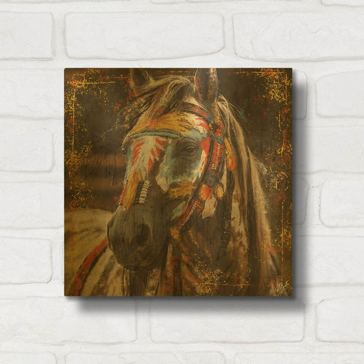 'War Horse No. 1' By Marta Wiley Gold Metal Wall Art