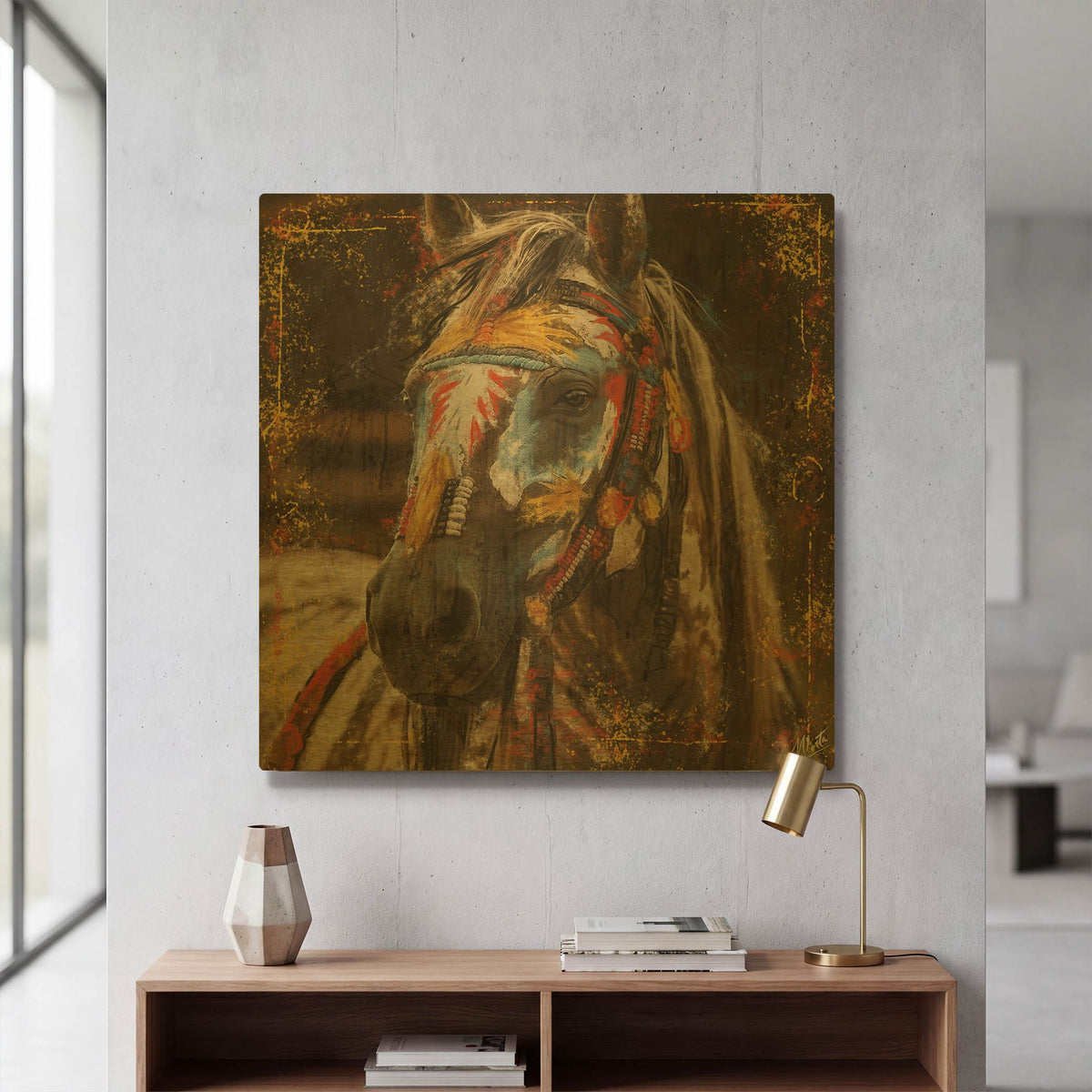 'War Horse No. 1' By Marta Wiley Gold Metal Wall Art