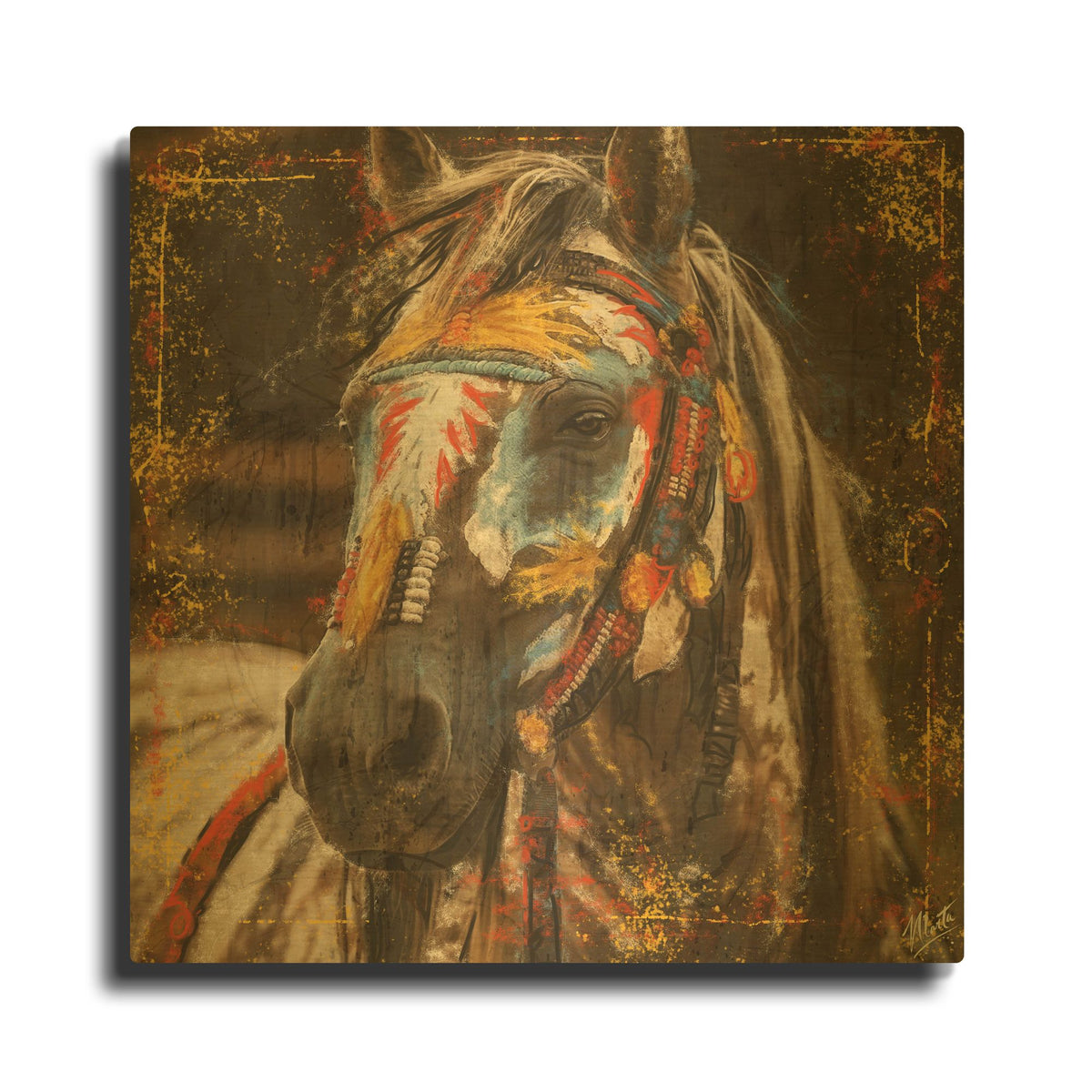 'War Horse No. 1' By Marta Wiley Gold Metal Wall Art
