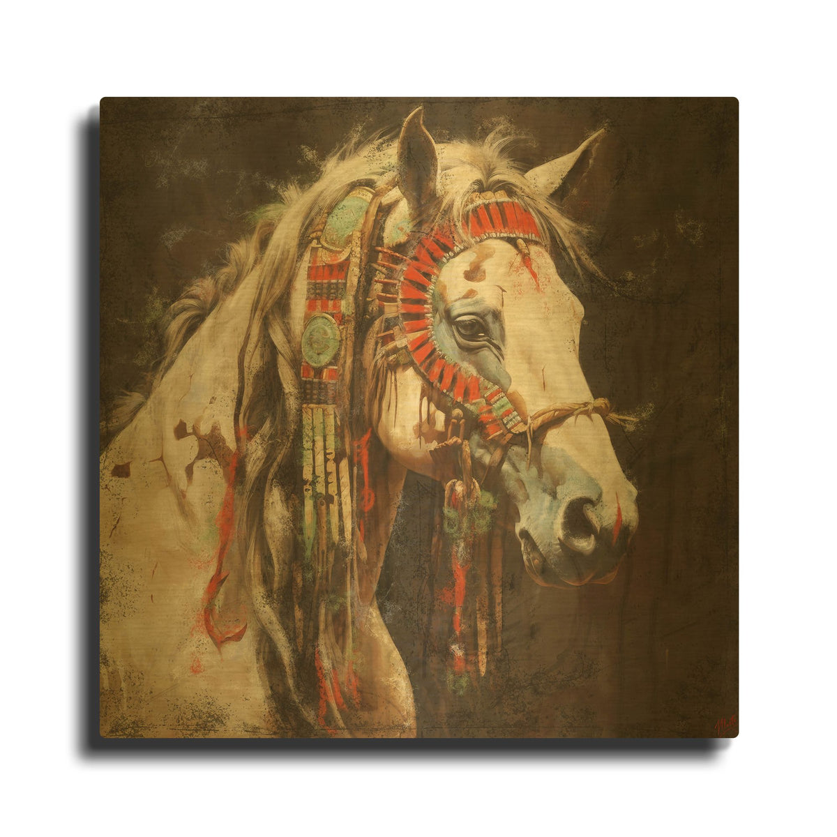 'War Horse No. 2' By Marta Wiley Gold Metal Wall Art