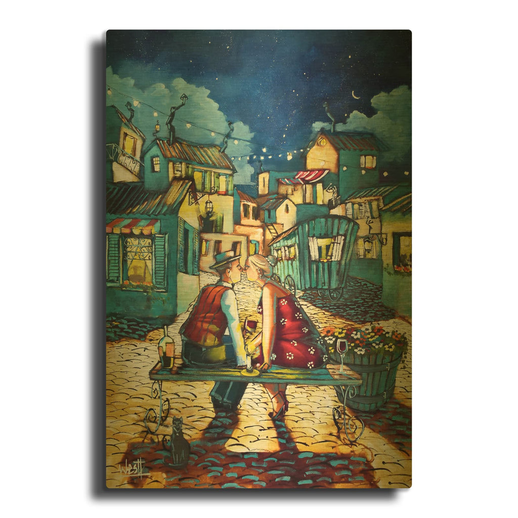 'First Kiss' By Ronald West Gold Metal Wall Art