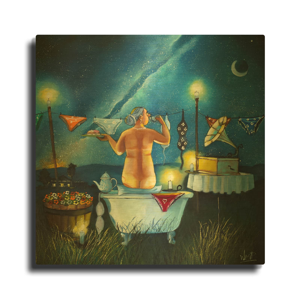 'Sian and The Stars' By Ronald West Gold Metal Wall Art