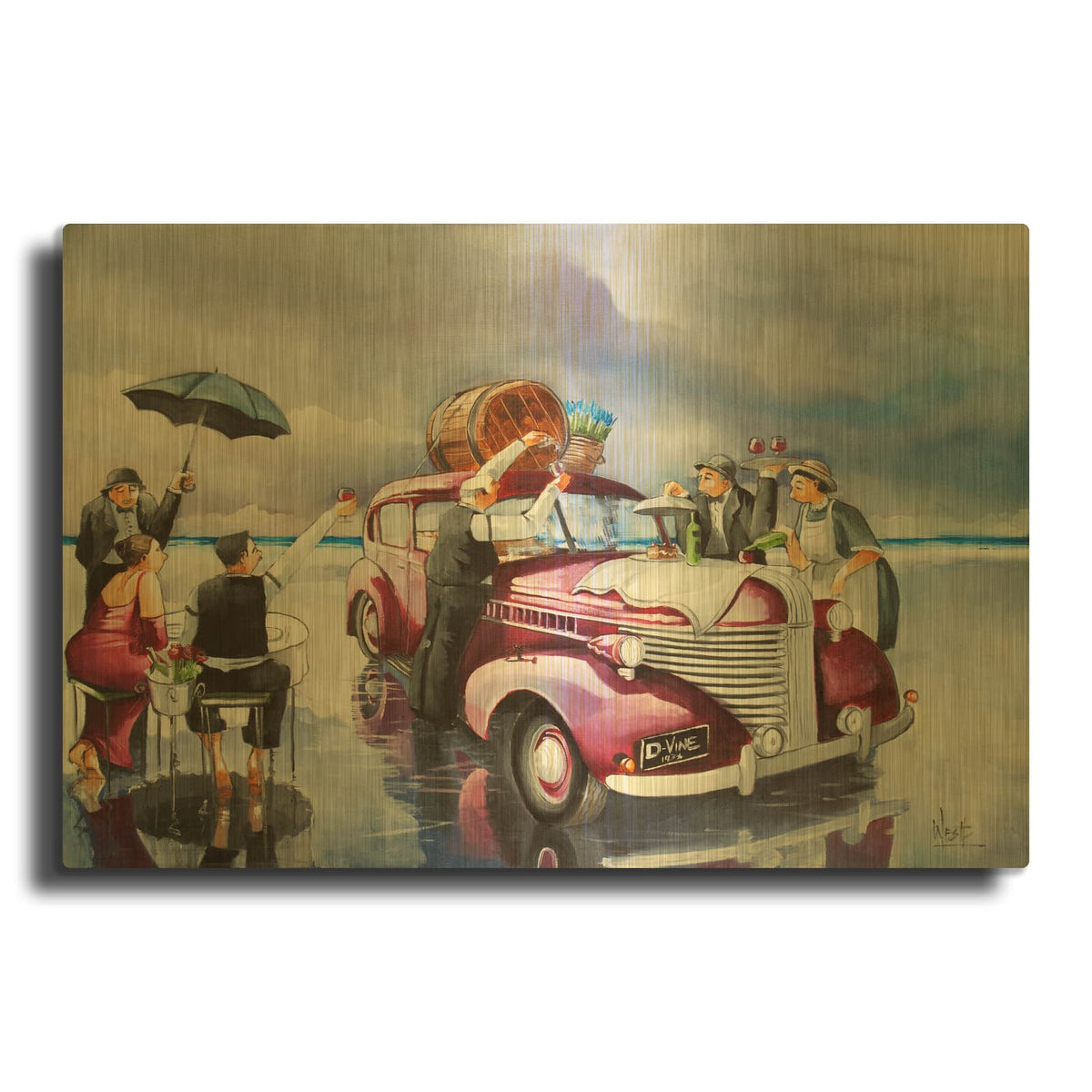 'Stormy Lunch' By Ronald West Gold Metal Wall Art