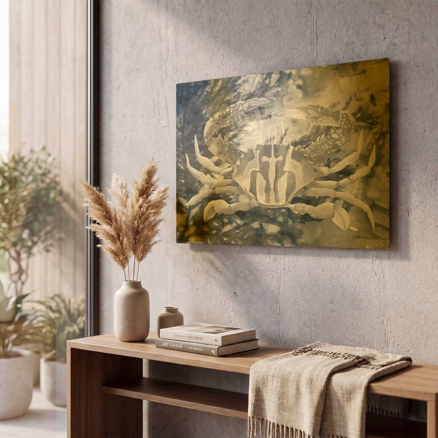'Ocean Collection 5' By Stellar Design Studio Gold Metal Wall Art