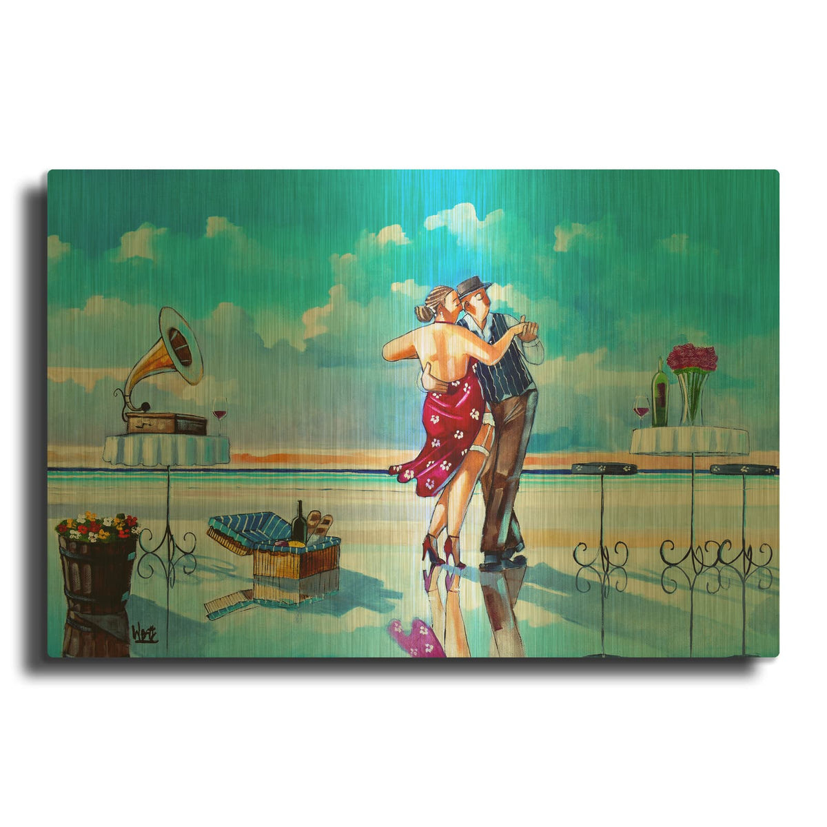 'Sunset Lambada' By Ronald West Gold Metal Wall Art
