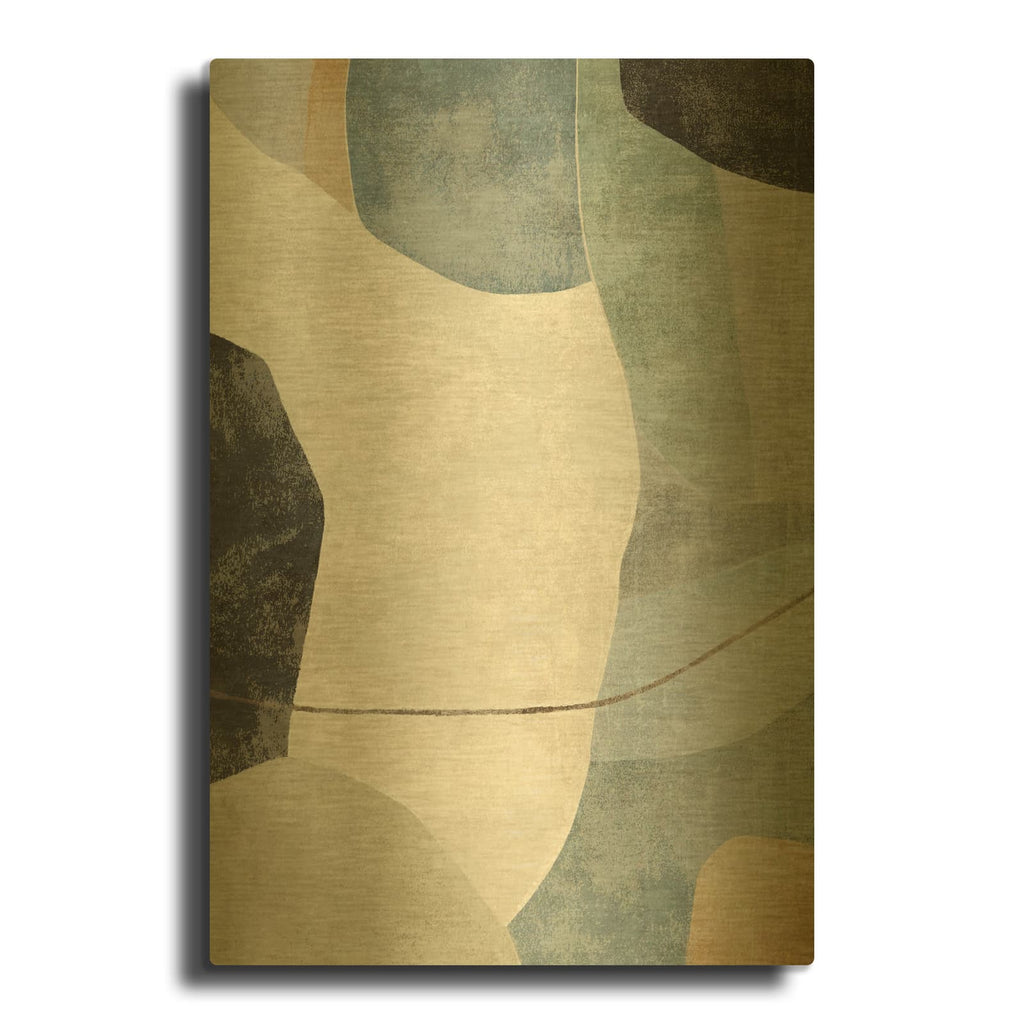 'Blue Canyon 1' By Suzanne Nicoll Gold Metal Wall Art
