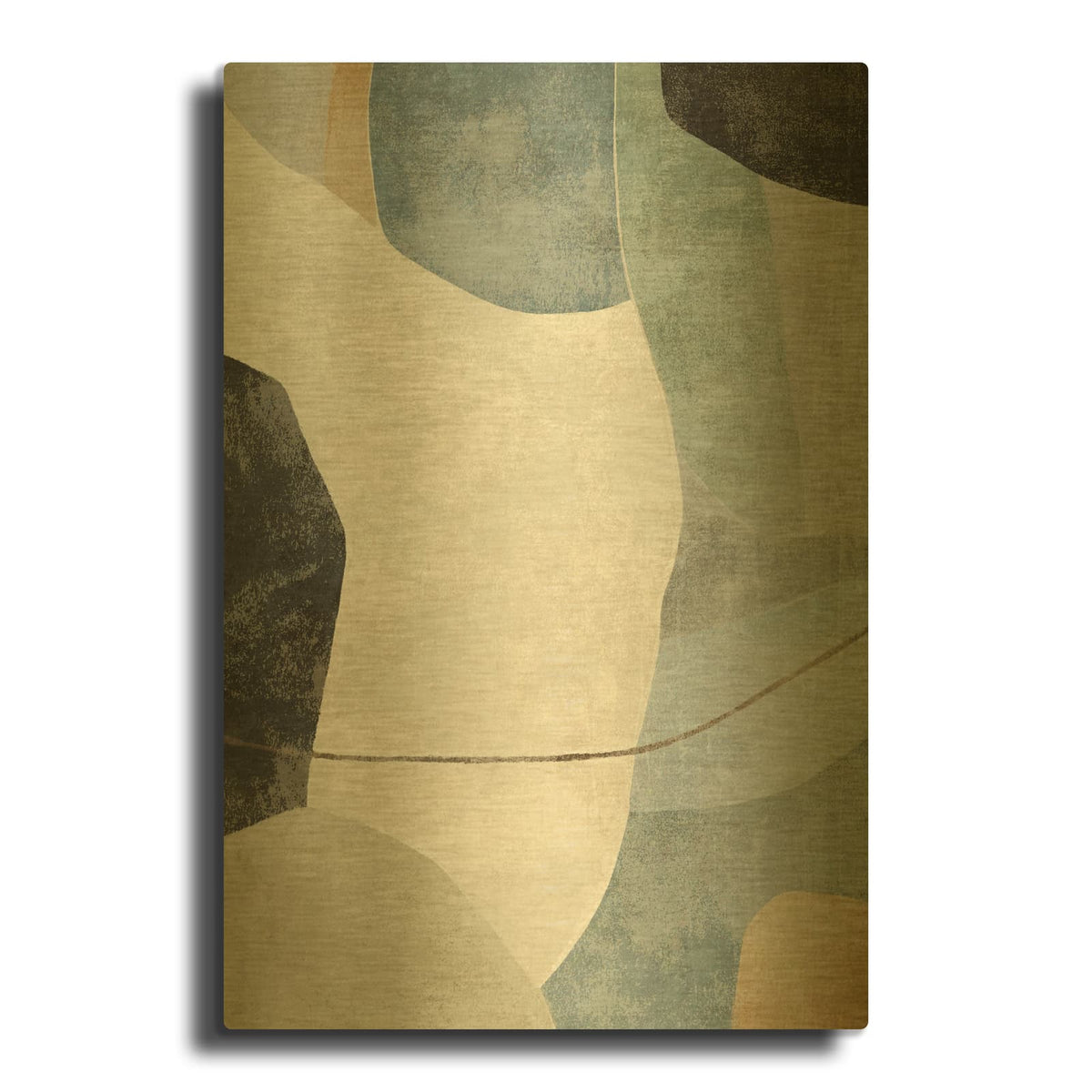 'Blue Canyon 1' By Suzanne Nicoll Gold Metal Wall Art