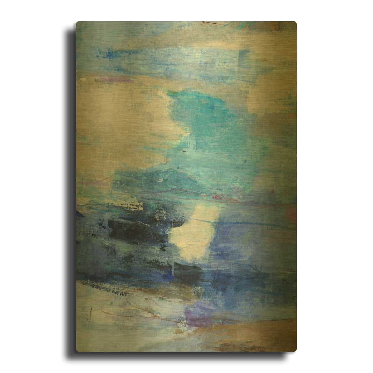 'Blue Wave 1' By Suzanne Nicoll Gold Metal Wall Art